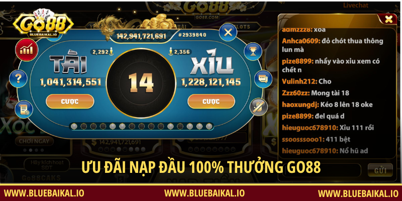 Ưu Đãi 100% Nạp Lần Đầu, Thưởng Tối Đa 1466K Cho Tân Thủ GO88